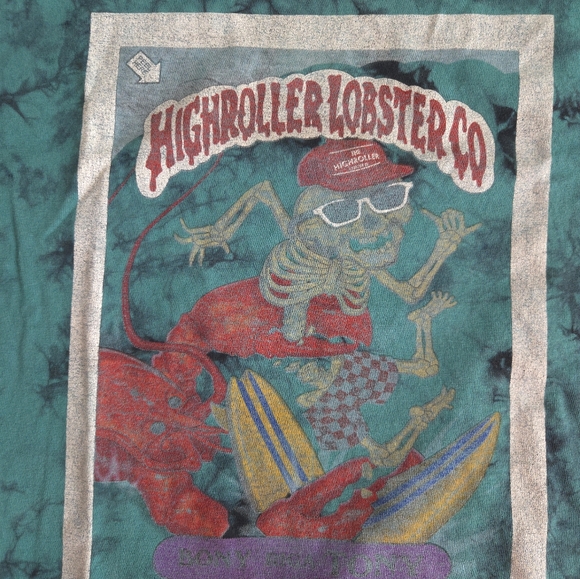 Tie Dye Maine High Roller Lobster Co Shirt  Large Awesome Graphics - Picture 5 of 12